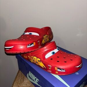 Disney Red Lightning McQueen Clogs. Size 13. Used. Clean. All lights work.